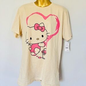Hello Kitty Cream and Pink Short Sleeve Tee